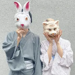 Couple Kimono Coordination and Masks