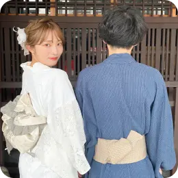 Rent Kimonos Stylishly with the Kyoto Kimono Couple Plan