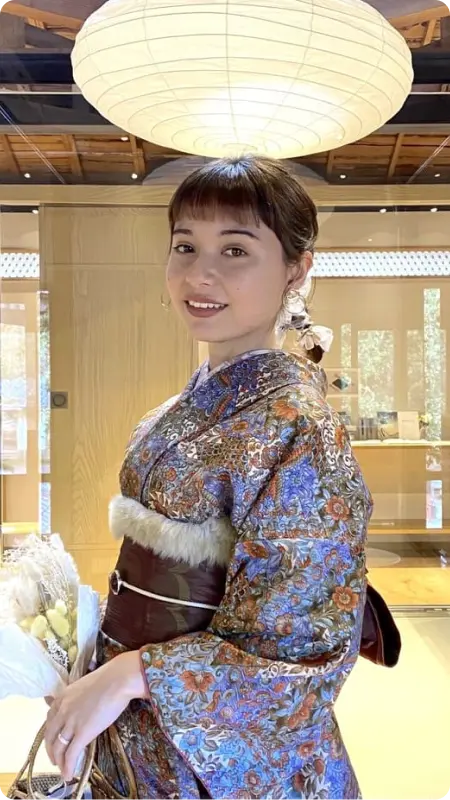 Stylish Western Retro Floral Kimono in Blue