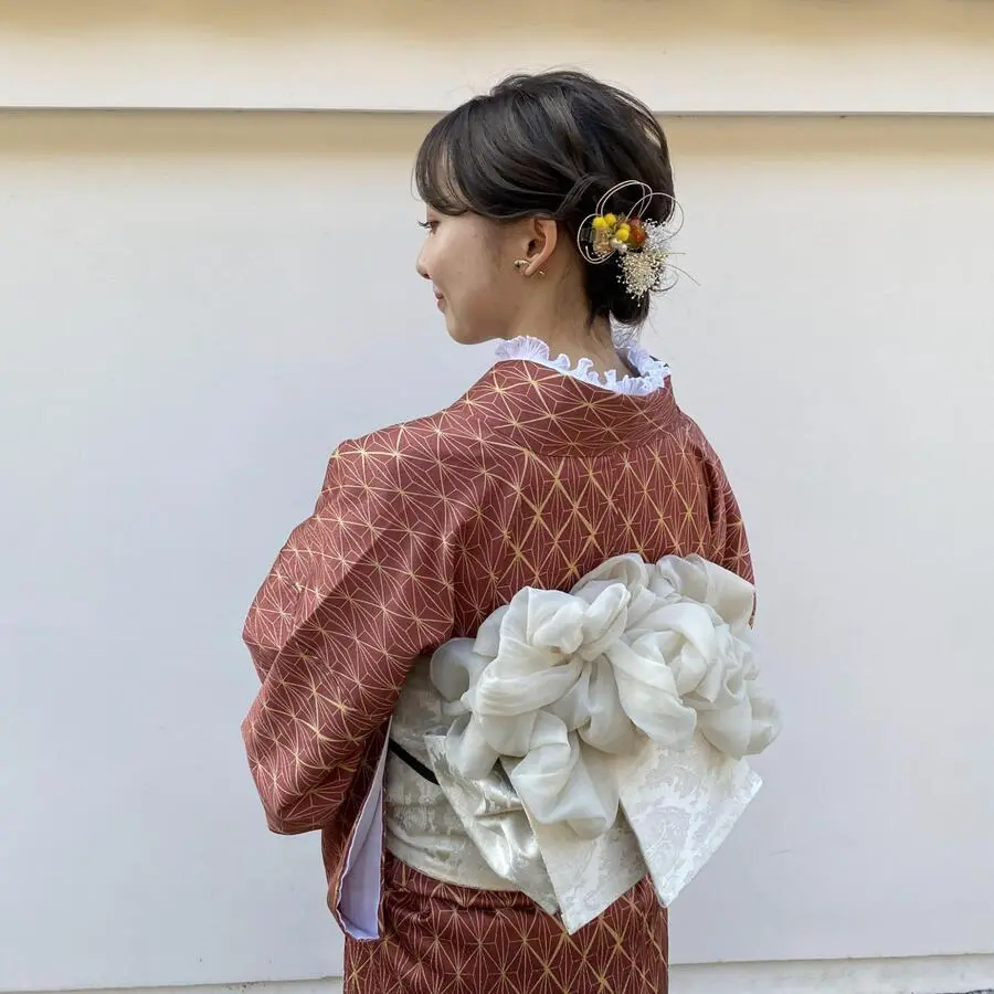 Updos Are Popular for a Mature Kimono Ensemble