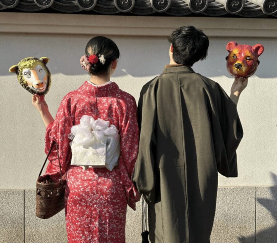 Spring-like couple kimono coordination! Lift your spirits with vivid colors🌸