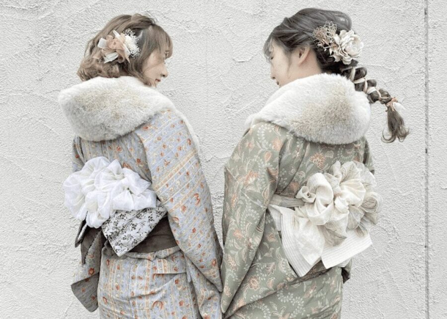 Recommended retro kimono rental outfits for winter in Arashiyama!