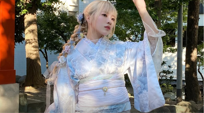 浅草着物ヘアセットプランの着物例2