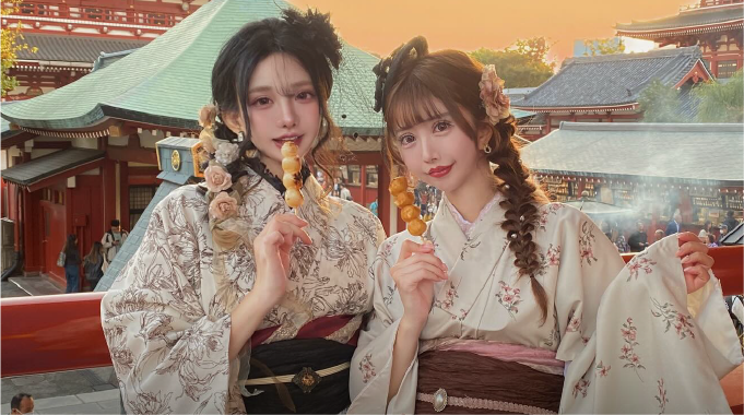 浅草着物ヘアセット学割プランの着物例1