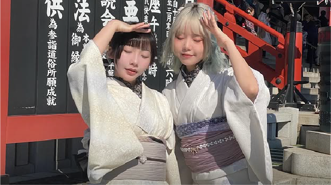 浅草着物ヘアセット学割プランの着物例3