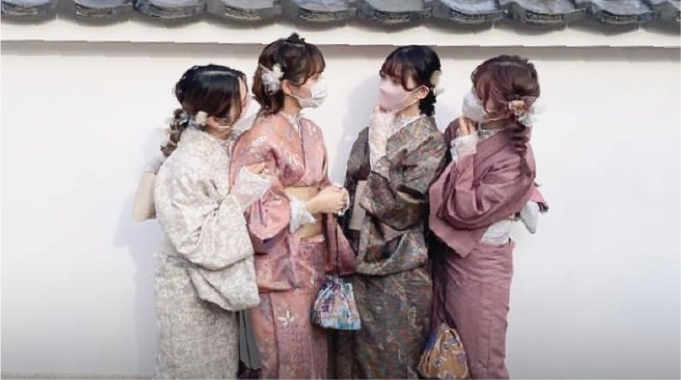 修学旅行着物レンタルプランの着物例2