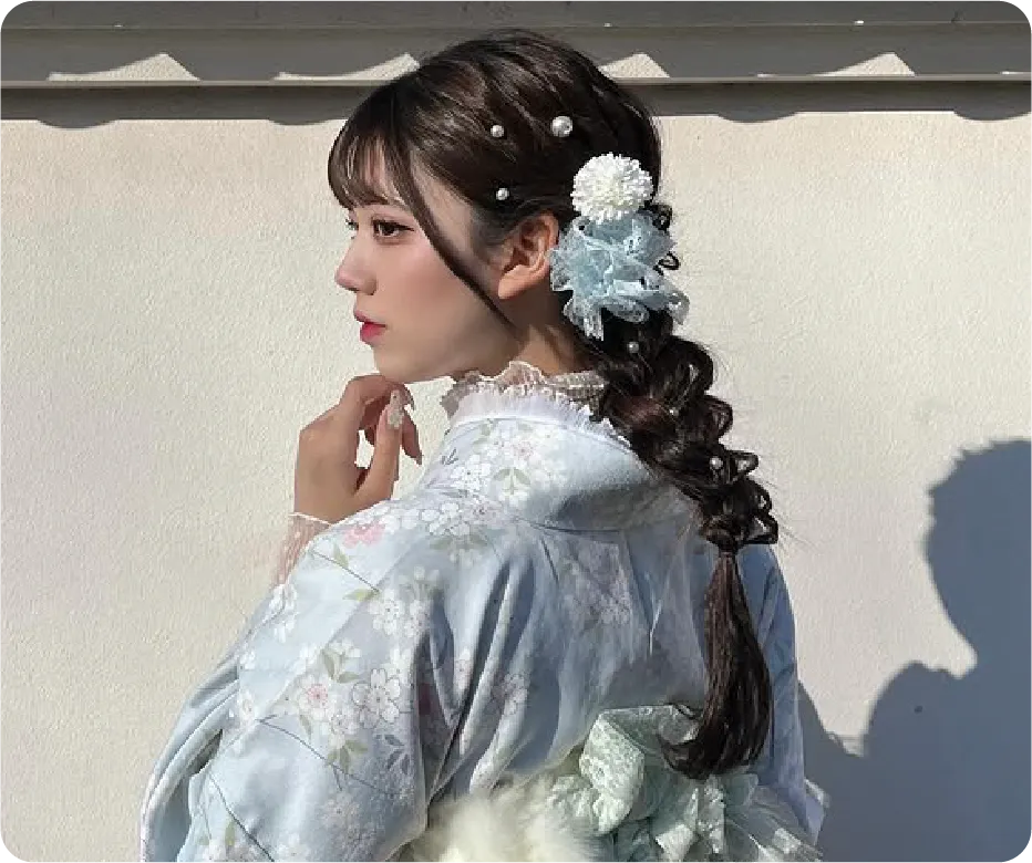 編みおろしのヘアセット例2
