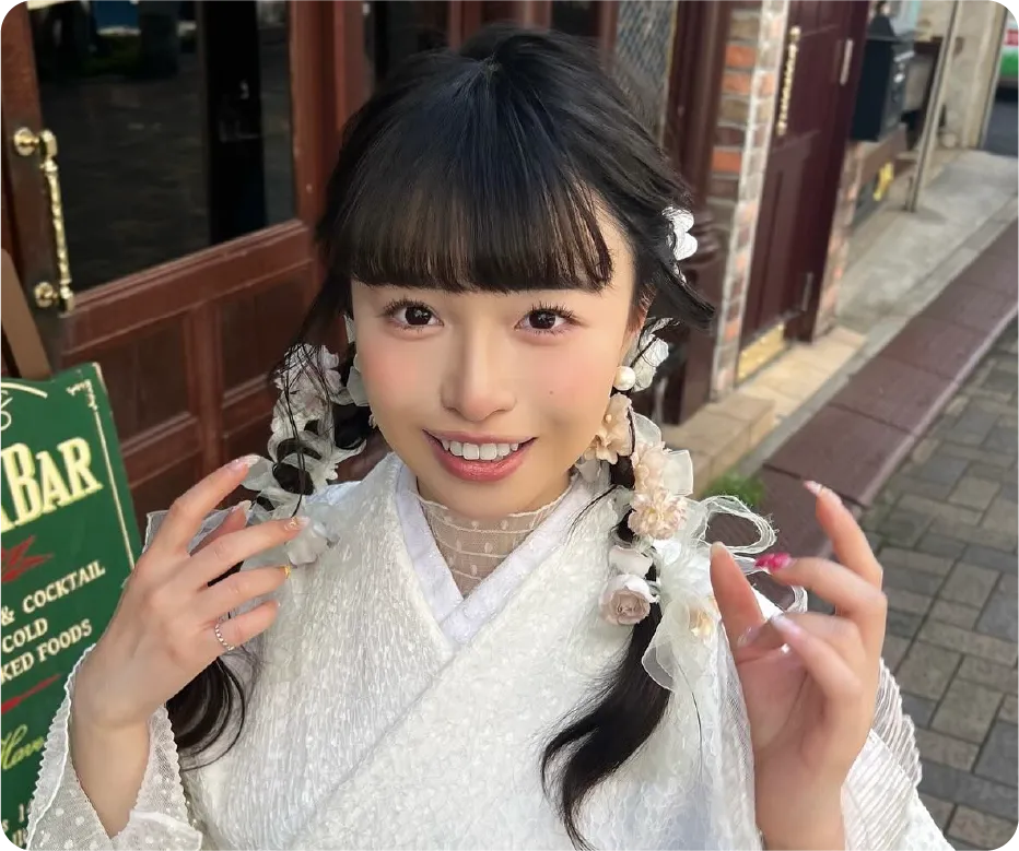 編みおろしツインのヘアセット例1