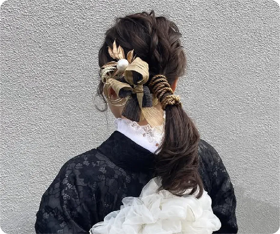 ポニーテールのヘアセット例2