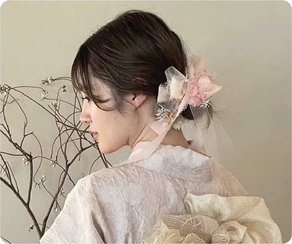 アップヘアのヘアセット例2