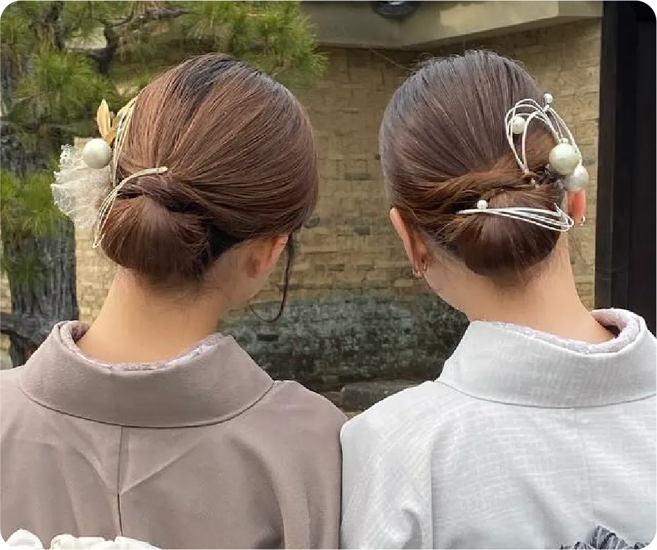 アップヘアのヘアセット例3