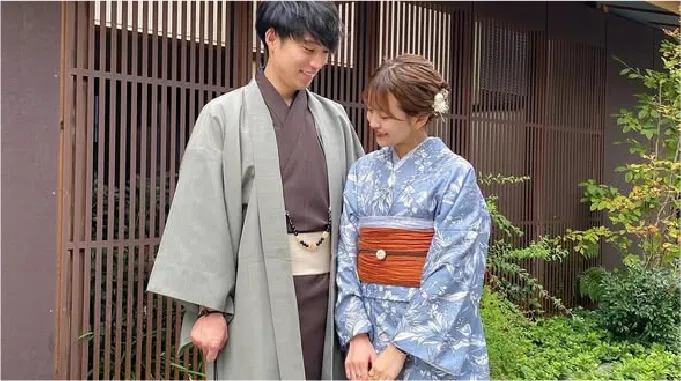 京都着物カップルプランの着物例1