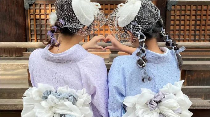 京都着物ヘアセット学割プランの着物例2