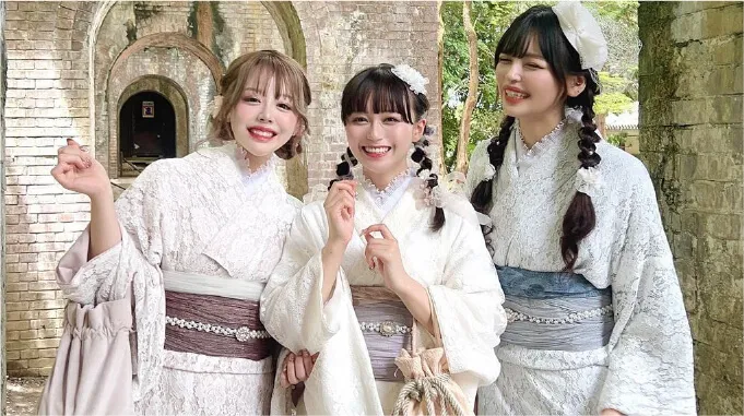 修学旅行着物レンタルプランの着物例1