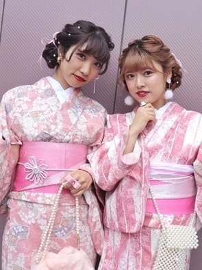 ガーリーな着物コーデ