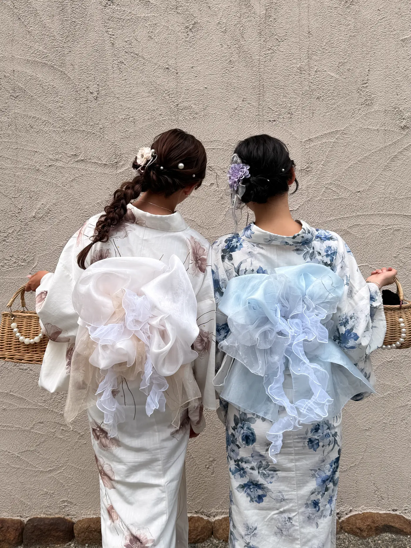 梨花和服のボリュームブーケ帯