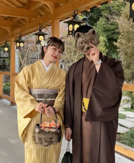 梨花和服のレトロ着物レンタルコーデ