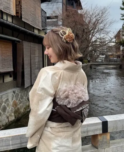 梨花和服のレトロ着物レンタルコーデ