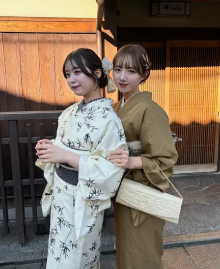 梨花和服のレトロ着物レンタルコーデ