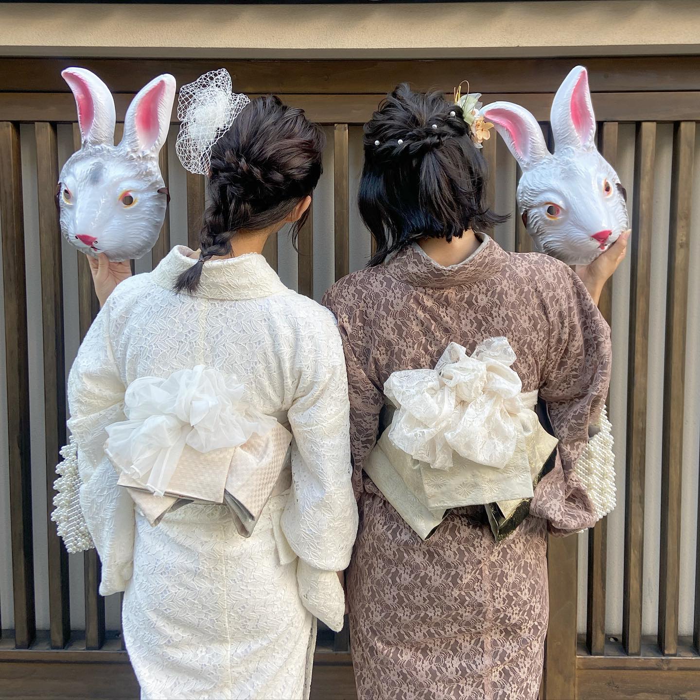 梨花和服のショート・ボブヘアセットイメージ