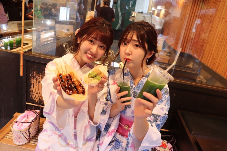 京都の三年坂で浴衣レンタルして抹茶カフェ