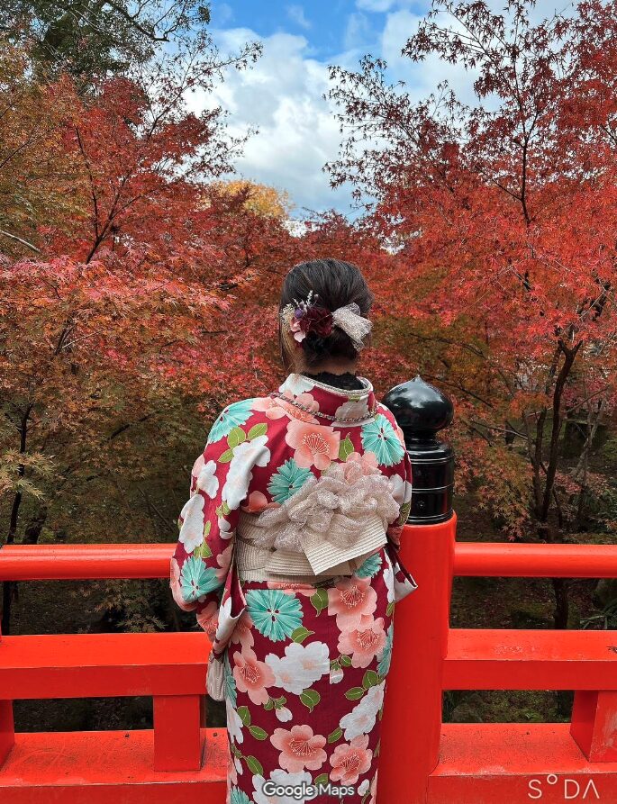 綺麗な着物と綺麗にヘアセットしていただいたので満足のいく観光ができました！